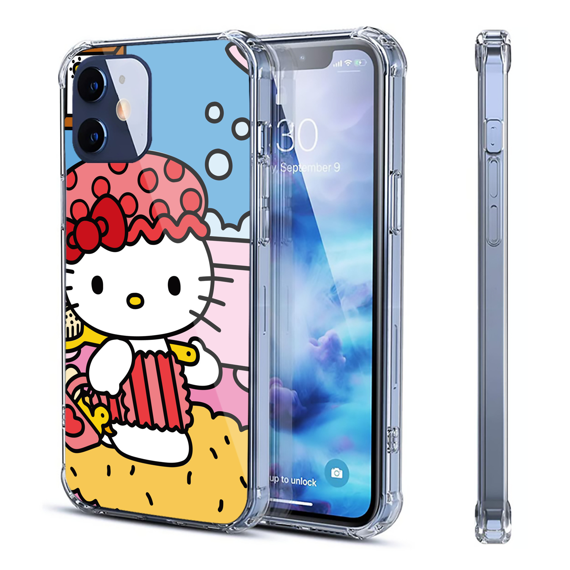 （画像用） Hello Kitty ハローキティ 【iPhone 12シリーズ対応】透明スマホケース（クリアソフトケース）